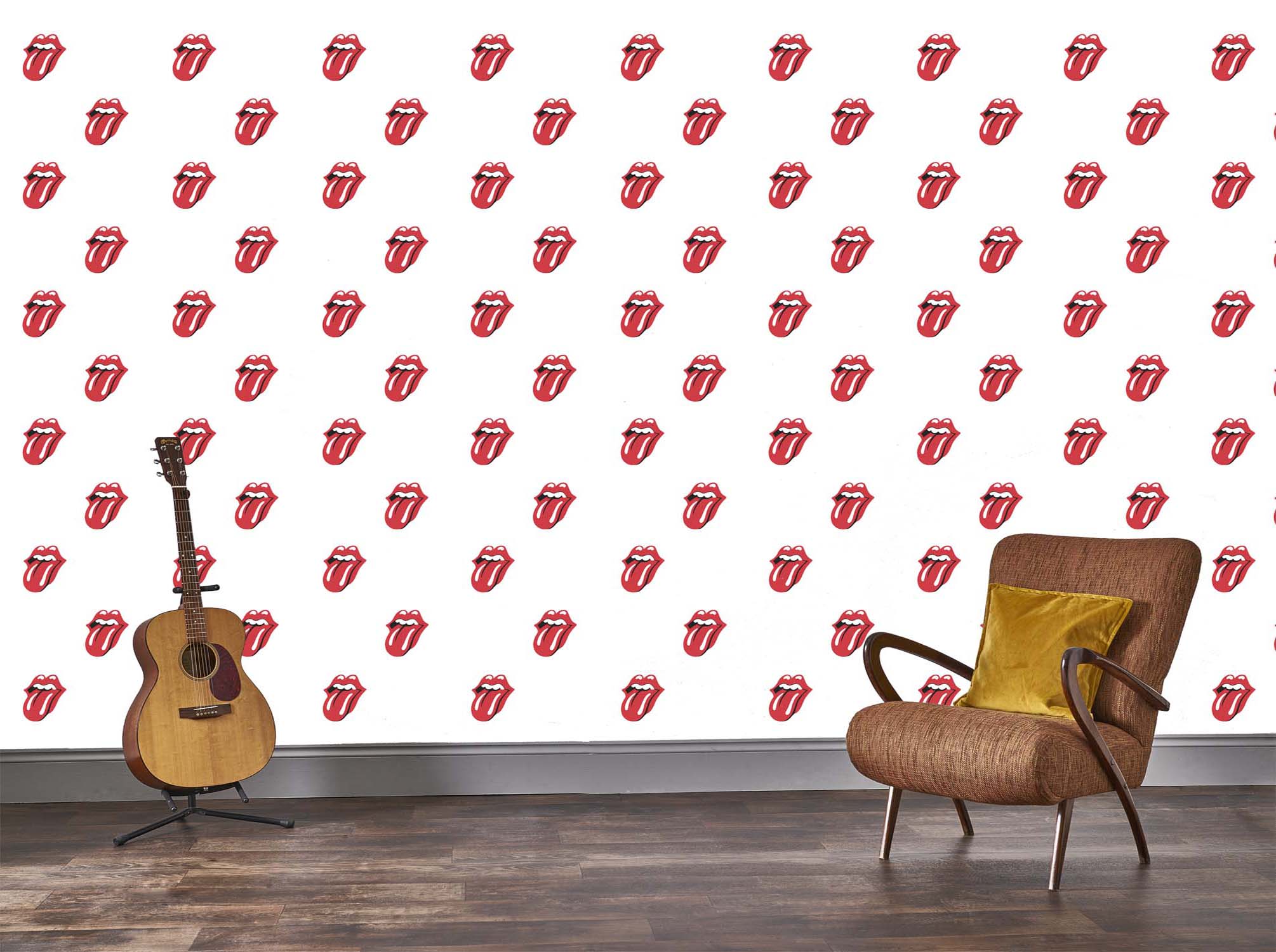 The Rolling Stones - Classic Tongue  Wallpaper   Per 10m x 500mm Roll
